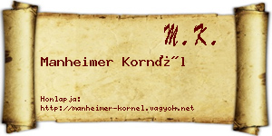 Manheimer Kornél névjegykártya